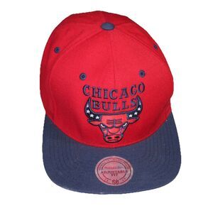 Chicago Bulls NBA Mitchell & Ness SnapBack Adjustable Hat Cap Red/Blue OSFA
